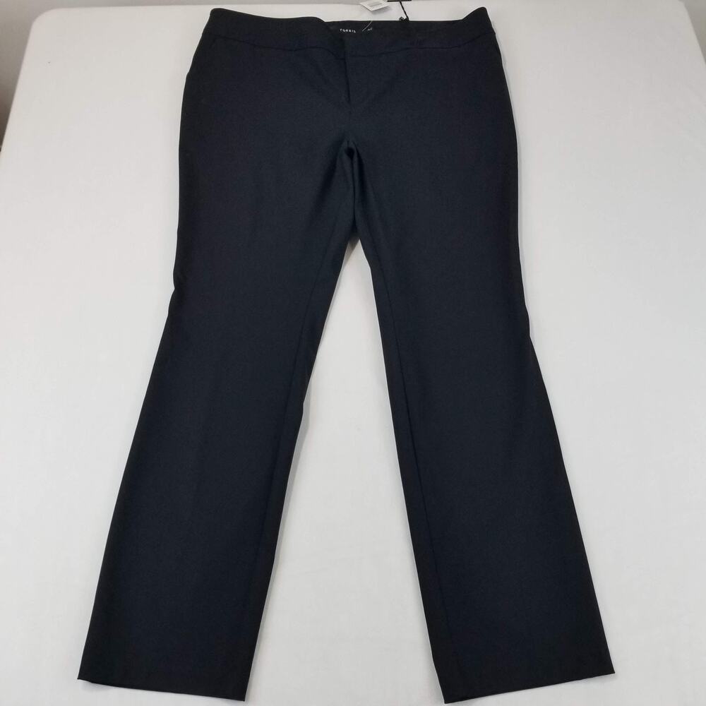 Torrid Pants Womens 20 Black Straight Leg Noir Stretch Career Office Work New